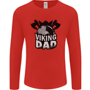 Viking Dad Funny Fathers Day Ragnar Odin Mens Long Sleeve T-Shirt Red
