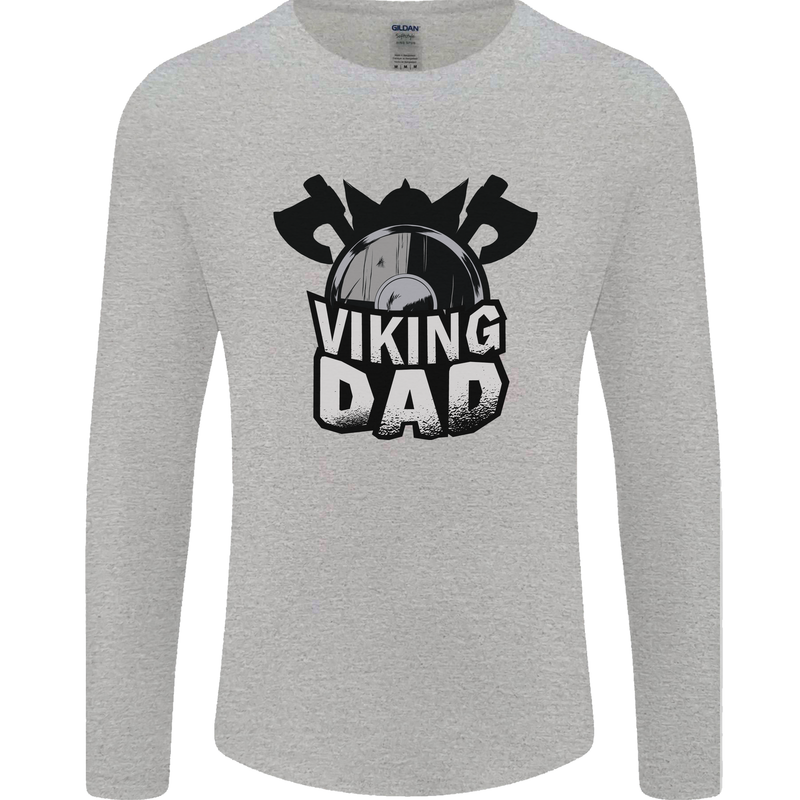 Viking Dad Funny Fathers Day Ragnar Odin Mens Long Sleeve T-Shirt Sports Grey