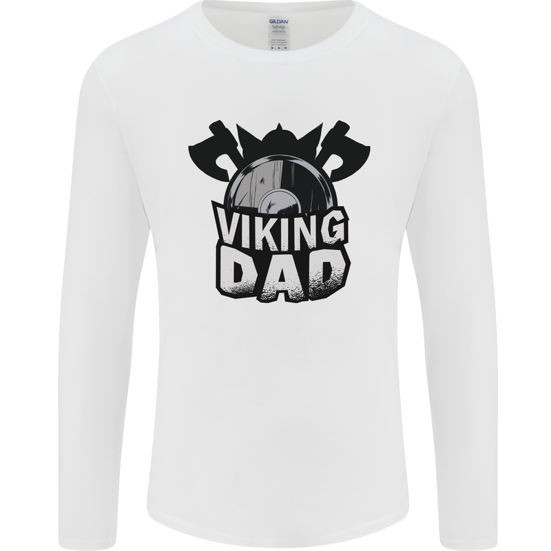 Viking Dad Funny Fathers Day Ragnar Odin Mens Long Sleeve T-Shirt White