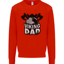 Viking Dad Funny Fathers Day Ragnar Odin Mens Sweatshirt Jumper Bright Red