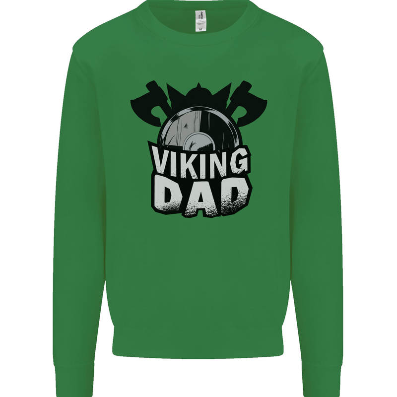 Viking Dad Funny Fathers Day Ragnar Odin Mens Sweatshirt Jumper Irish Green
