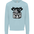 Viking Dad Funny Fathers Day Ragnar Odin Mens Sweatshirt Jumper Light Blue