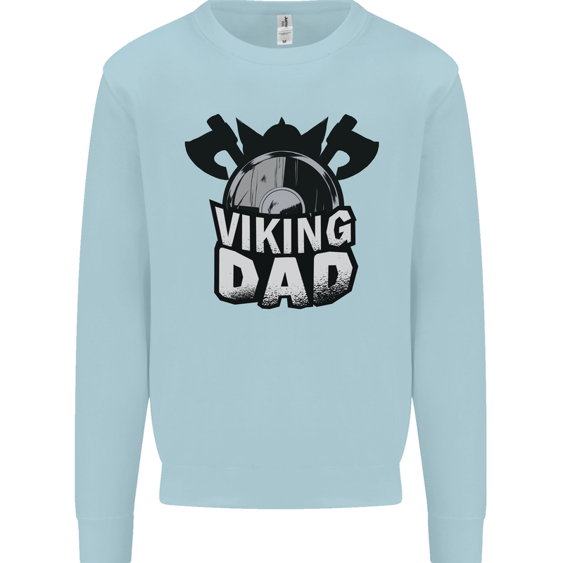 Viking Dad Funny Fathers Day Ragnar Odin Mens Sweatshirt Jumper Light Blue