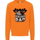 Viking Dad Funny Fathers Day Ragnar Odin Mens Sweatshirt Jumper Orange