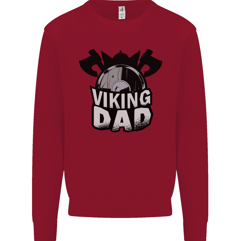 Viking Dad Funny Fathers Day Ragnar Odin Mens Sweatshirt Jumper Red