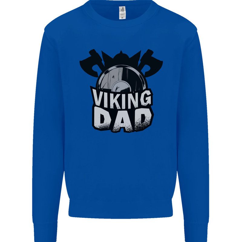Viking Dad Funny Fathers Day Ragnar Odin Mens Sweatshirt Jumper Royal Blue