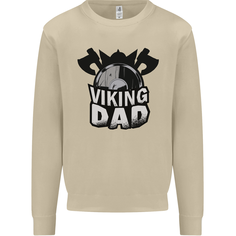 Viking Dad Funny Fathers Day Ragnar Odin Mens Sweatshirt Jumper Sand