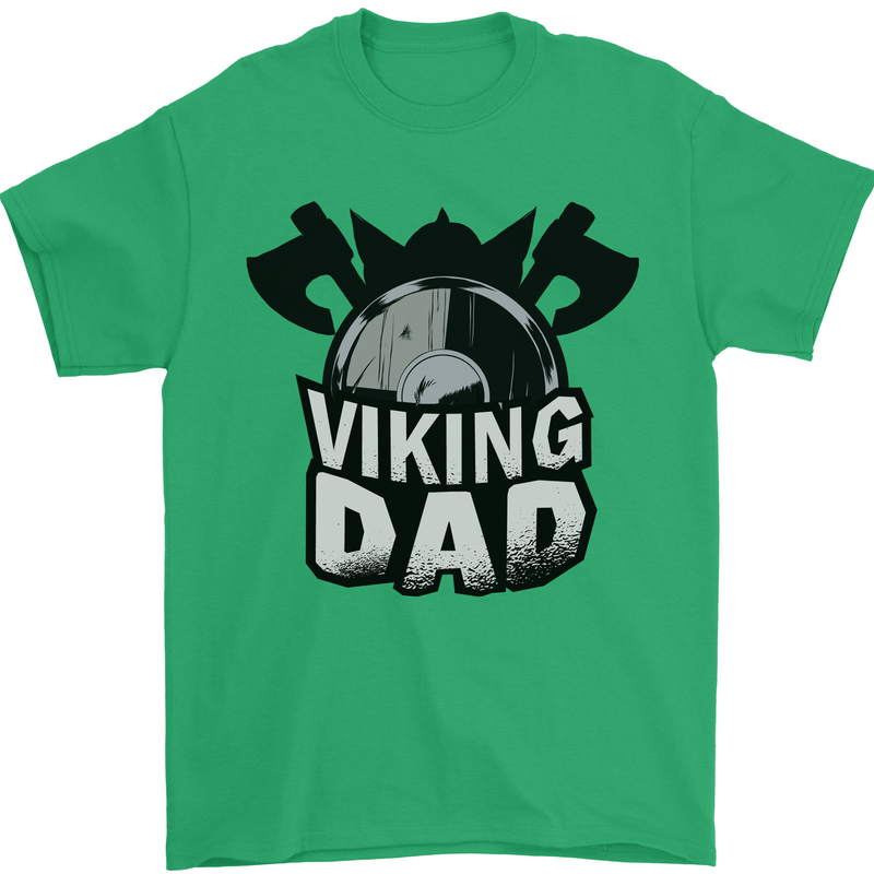 Viking Dad Funny Fathers Day Ragnar Odin Mens T-Shirt Cotton Gildan Irish Green