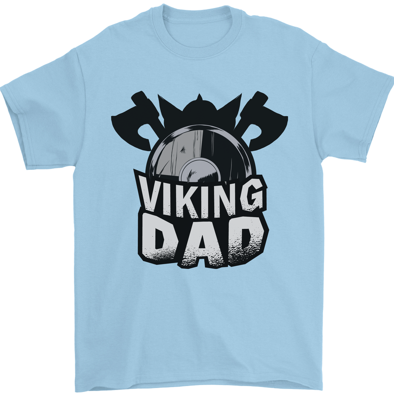 Viking Dad Funny Fathers Day Ragnar Odin Mens T-Shirt Cotton Gildan Light Blue