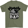 Viking Dad Funny Fathers Day Ragnar Odin Mens T-Shirt Cotton Gildan Military Green