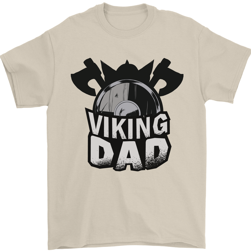 Viking Dad Funny Fathers Day Ragnar Odin Mens T-Shirt Cotton Gildan Sand