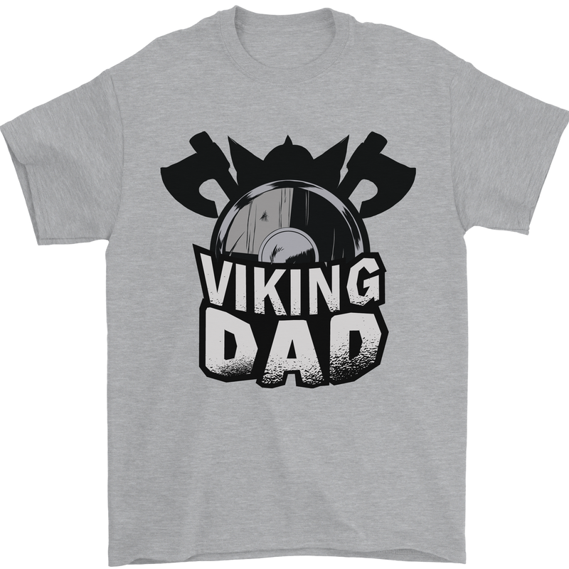 Viking Dad Funny Fathers Day Ragnar Odin Mens T-Shirt Cotton Gildan Sports Grey