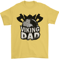 Viking Dad Funny Fathers Day Ragnar Odin Mens T-Shirt Cotton Gildan Yellow
