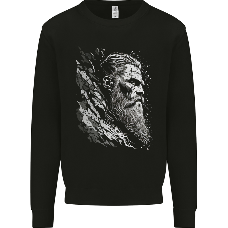 Viking Elder Valhalla Odin Norse Gods Mens Sweatshirt Jumper Black