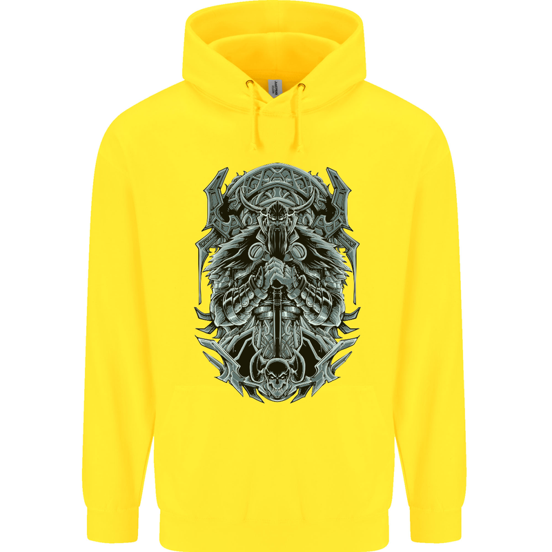 Viking God Odin Valhalla Norse Warrior Childrens Kids Hoodie Yellow