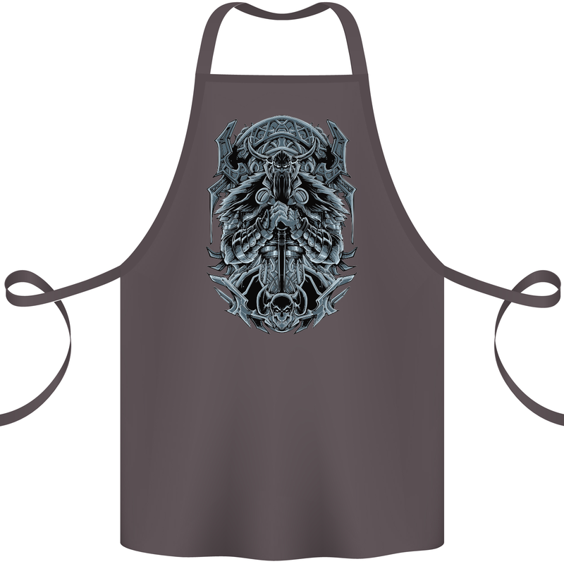 Viking God Odin Valhalla Norse Warrior Cotton Apron 100% Organic Dark Grey