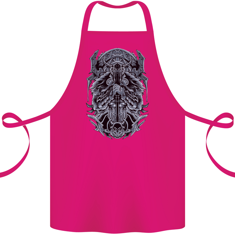 Viking God Odin Valhalla Norse Warrior Cotton Apron 100% Organic Pink