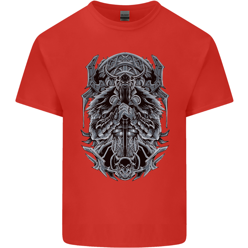 Viking God Odin Valhalla Norse Warrior Kids T-Shirt Childrens Red