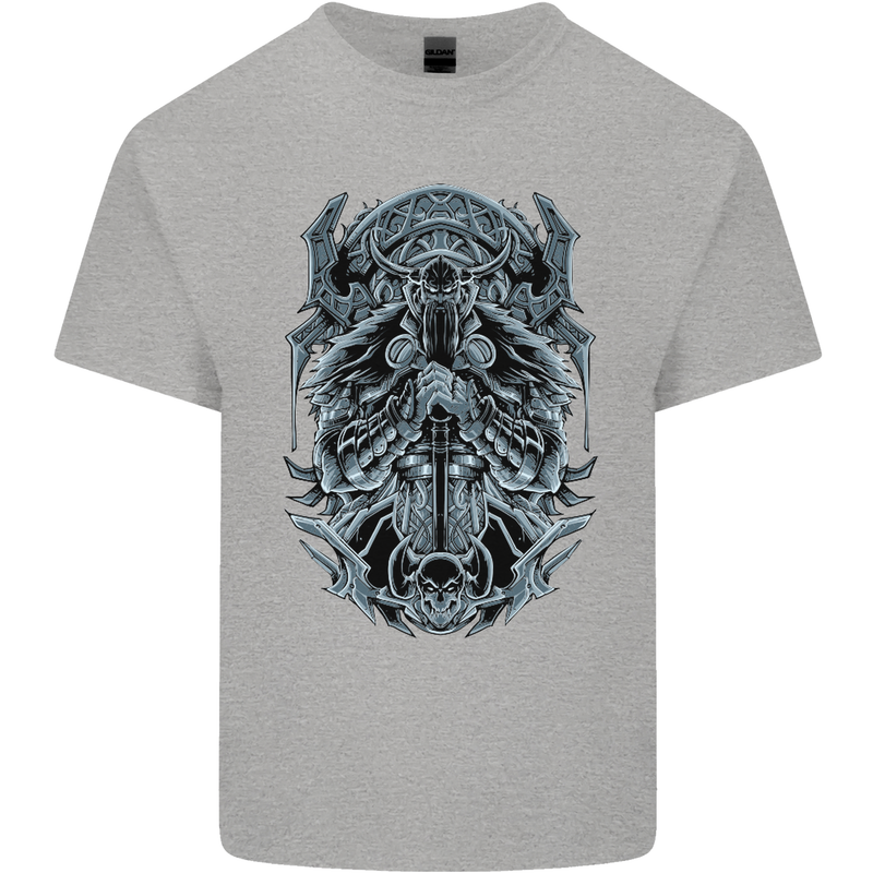 Viking God Odin Valhalla Norse Warrior Kids T-Shirt Childrens Sports Grey