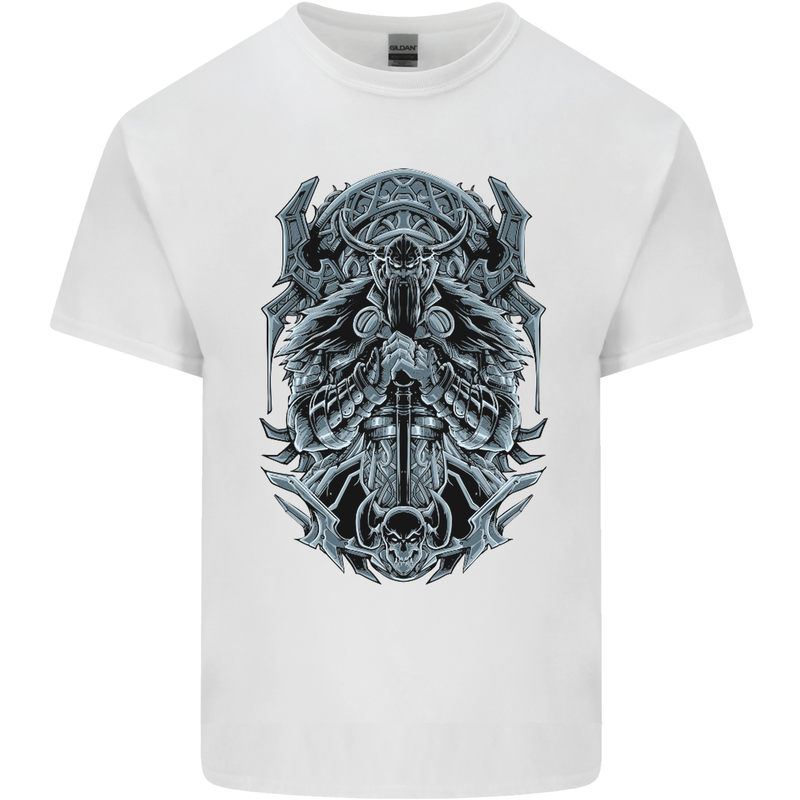 Viking God Odin Valhalla Norse Warrior Kids T-Shirt Childrens White