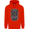 Viking God Odin Valhalla Norse Warrior Mens 80% Cotton Hoodie Bright Red