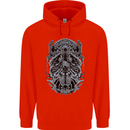 Viking God Odin Valhalla Norse Warrior Mens 80% Cotton Hoodie Bright Red