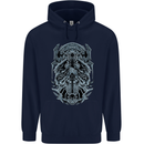 Viking God Odin Valhalla Norse Warrior Mens 80% Cotton Hoodie Navy Blue