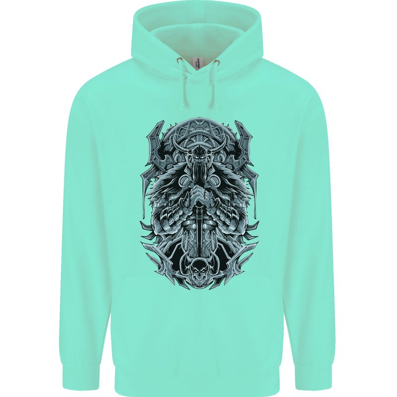 Viking God Odin Valhalla Norse Warrior Mens 80% Cotton Hoodie Peppermint