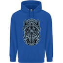 Viking God Odin Valhalla Norse Warrior Mens 80% Cotton Hoodie Royal Blue