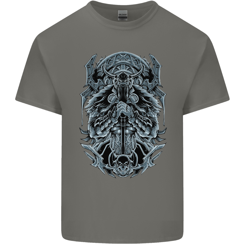 Viking God Odin Valhalla Norse Warrior Mens Cotton T-Shirt Tee Top Charcoal