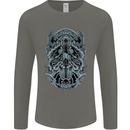 Viking God Odin Valhalla Norse Warrior Mens Long Sleeve T-Shirt Charcoal