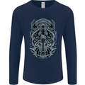 Viking God Odin Valhalla Norse Warrior Mens Long Sleeve T-Shirt Navy Blue