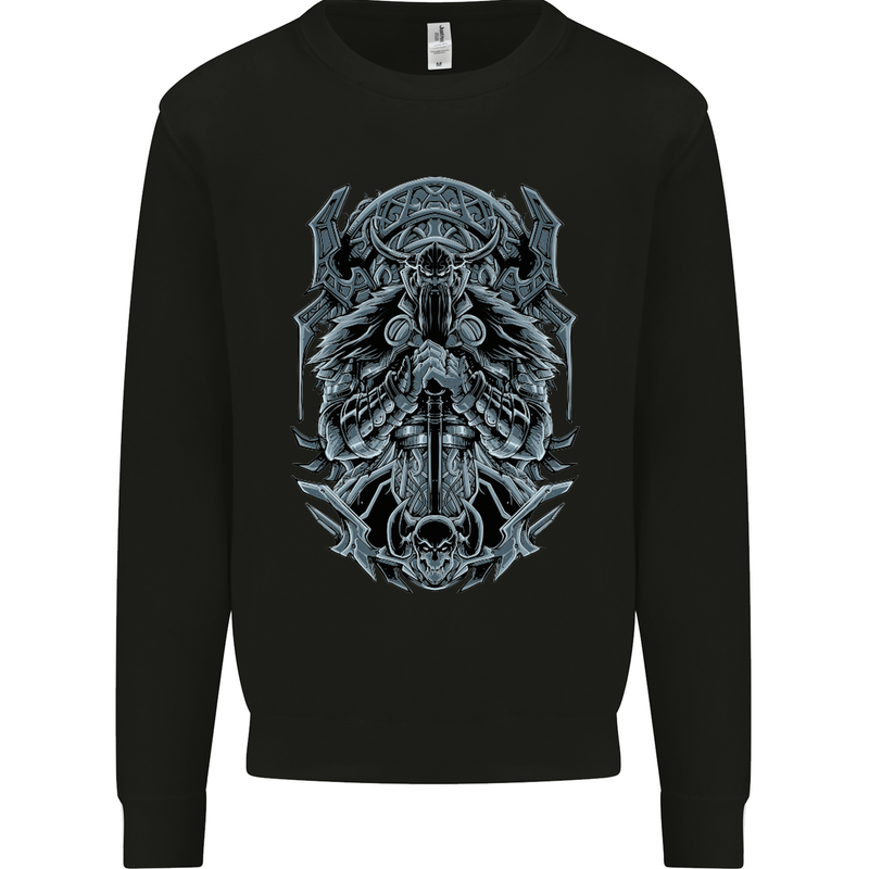 Viking God Odin Valhalla Norse Warrior Mens Sweatshirt Jumper Black