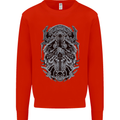 Viking God Odin Valhalla Norse Warrior Mens Sweatshirt Jumper Bright Red