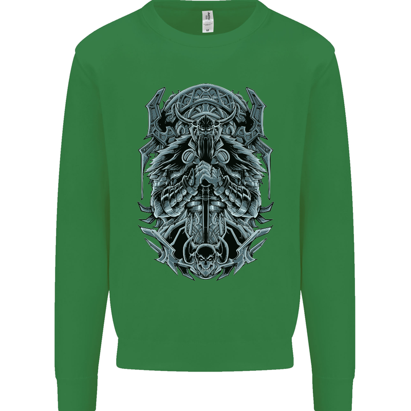 Viking God Odin Valhalla Norse Warrior Mens Sweatshirt Jumper Irish Green