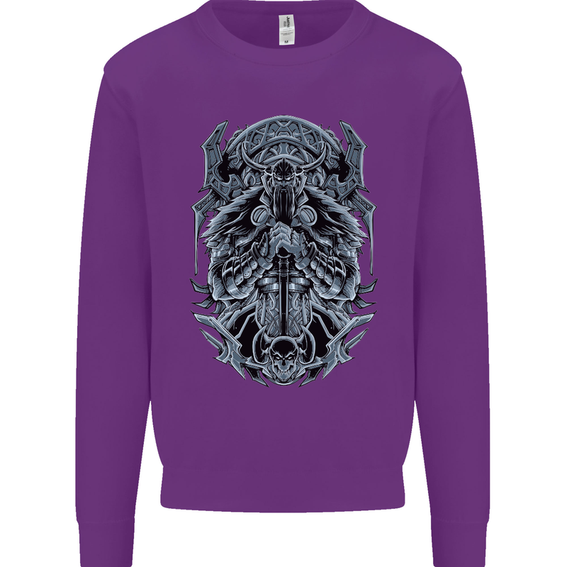 Viking God Odin Valhalla Norse Warrior Mens Sweatshirt Jumper Purple