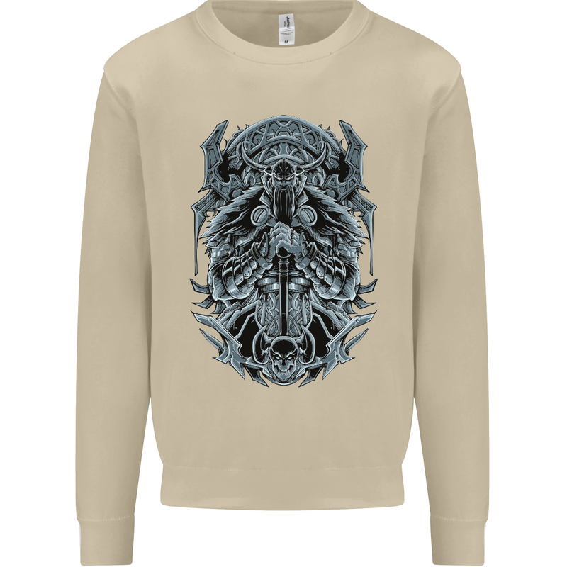 Viking God Odin Valhalla Norse Warrior Mens Sweatshirt Jumper Sand