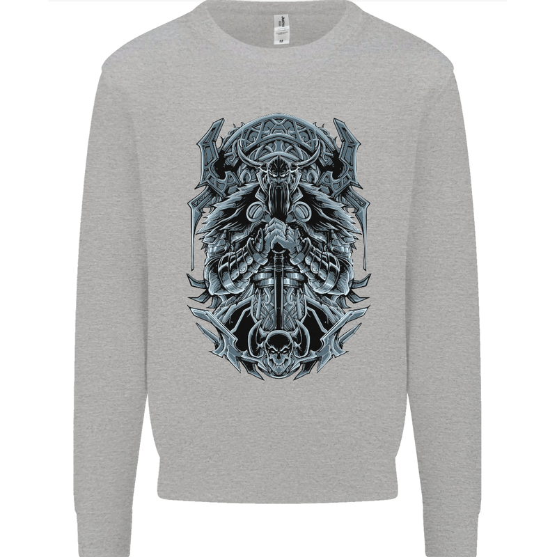Viking God Odin Valhalla Norse Warrior Mens Sweatshirt Jumper Sports Grey