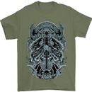 Viking God Odin Valhalla Norse Warrior Mens T-Shirt Cotton Gildan Military Green