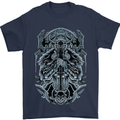 Viking God Odin Valhalla Norse Warrior Mens T-Shirt Cotton Gildan Navy Blue