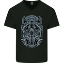 Viking God Odin Valhalla Norse Warrior Mens V-Neck Cotton T-Shirt Black