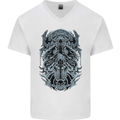 Viking God Odin Valhalla Norse Warrior Mens V-Neck Cotton T-Shirt White