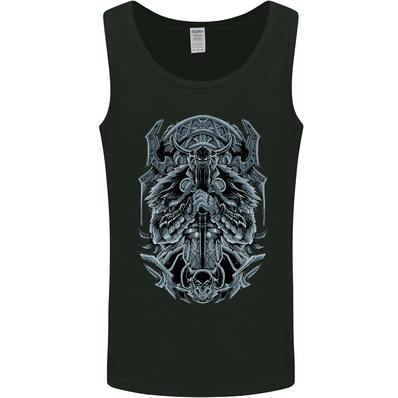 Viking God Odin Valhalla Norse Warrior Mens Vest Tank Top Black