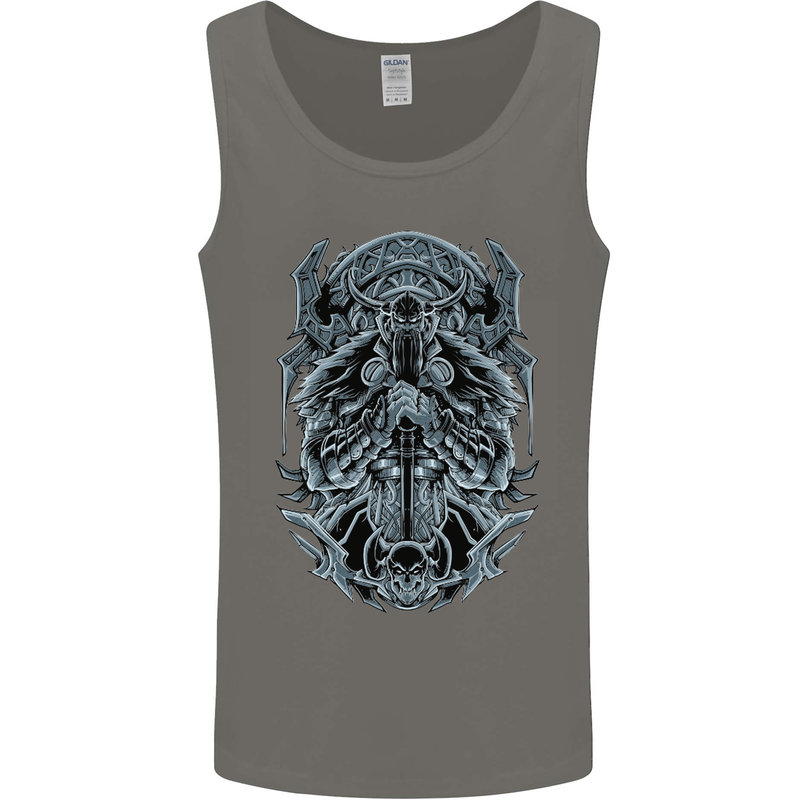 Viking God Odin Valhalla Norse Warrior Mens Vest Tank Top Charcoal