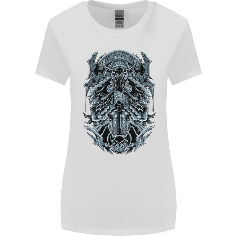 Viking God Odin Valhalla Norse Warrior Womens Wider Cut T-Shirt White