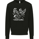 Viking Hammer and Raven Kids Sweatshirt Jumper Black
