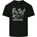 Viking Hammer and Raven Mens Cotton T-Shirt Tee Top Black