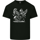 Viking Hammer and Raven Mens Cotton T-Shirt Tee Top Black