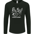 Viking Hammer and Raven Mens Long Sleeve T-Shirt Black