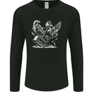 Viking Hammer and Raven Mens Long Sleeve T-Shirt Black